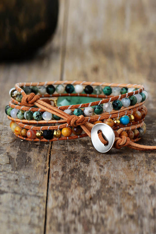 Natural Stone & Agate Bracelet