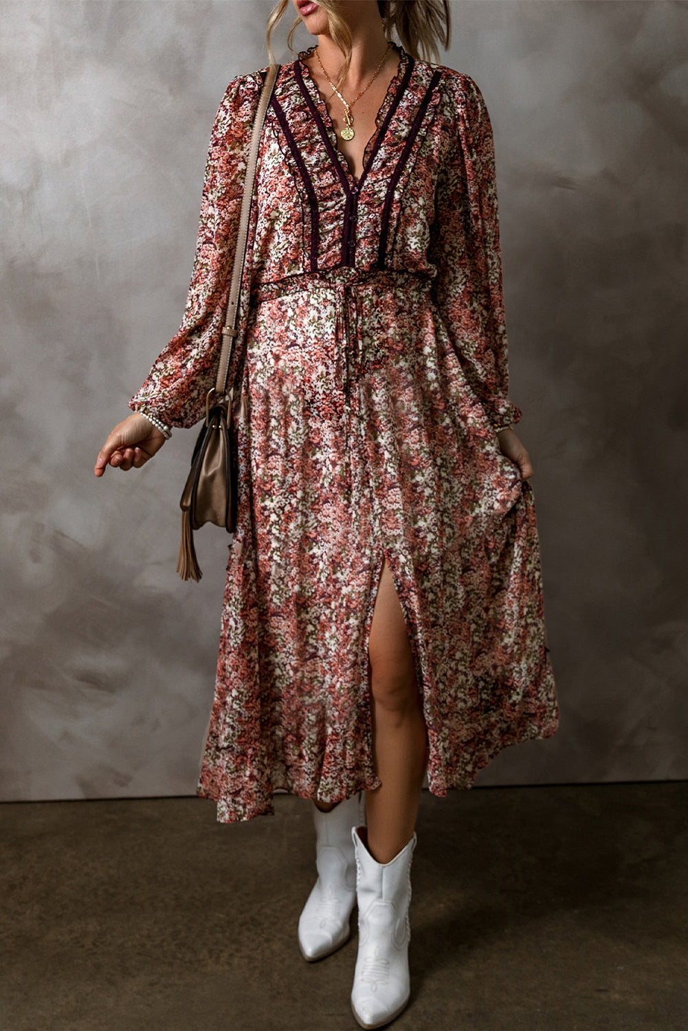 Country Floral Midi Dress