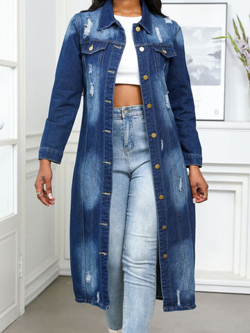 Distressed Denim Duster