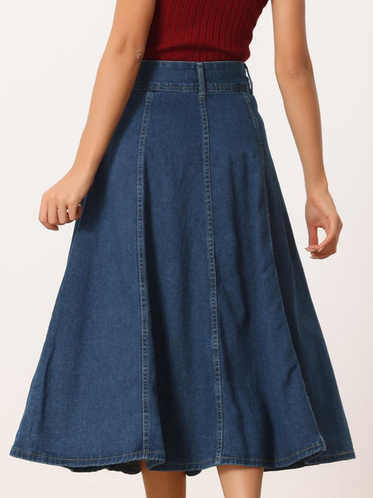 Mountain High Denim Skirt with Pockets