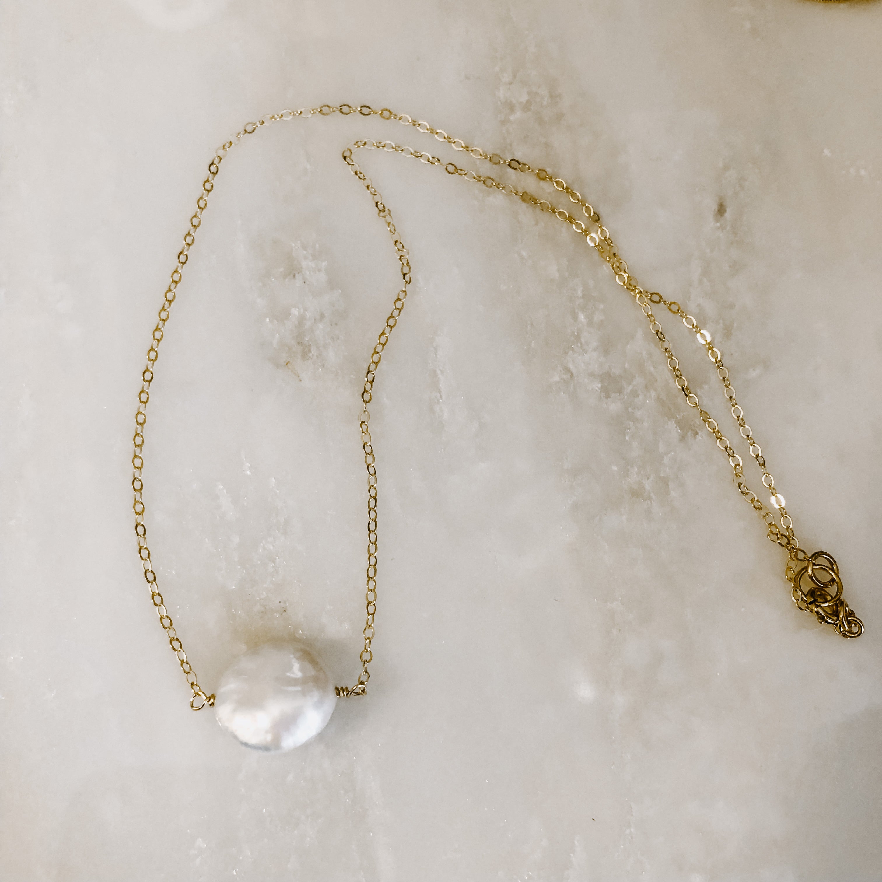 Freshwater Pearl Coin Necklace