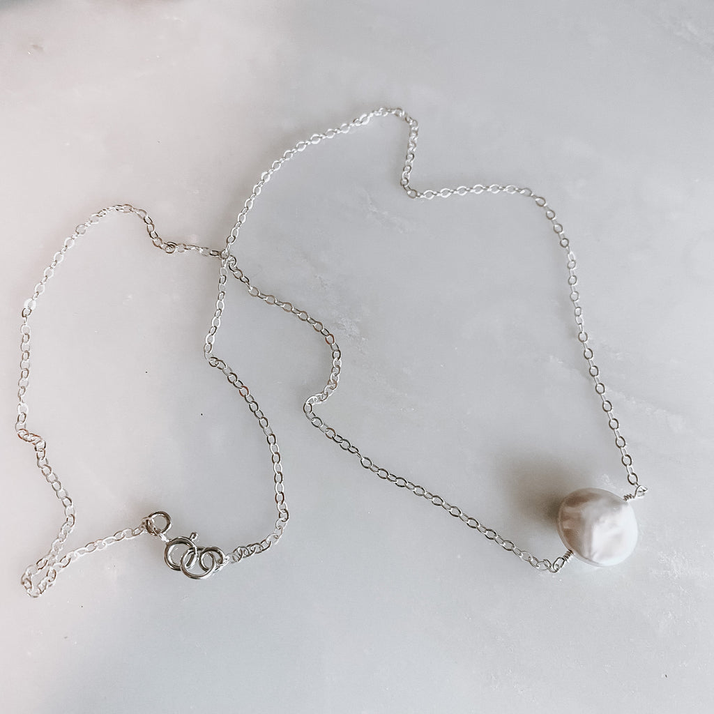 Freshwater Pearl Coin Necklace
