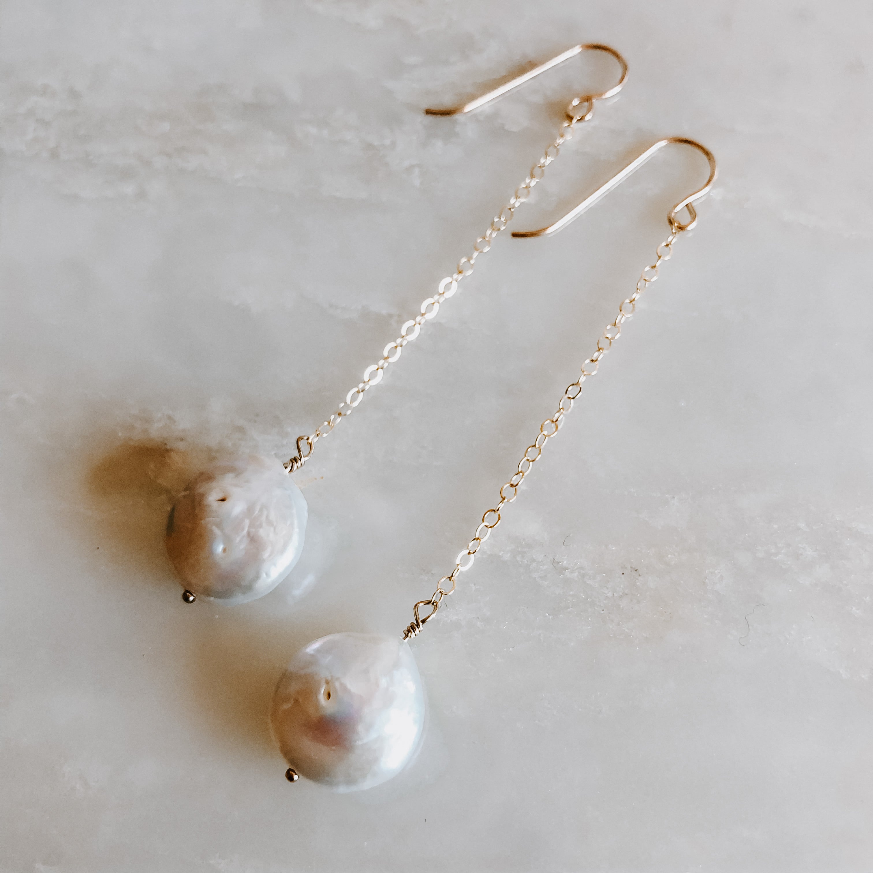 Pearl Coin Drop Earrings