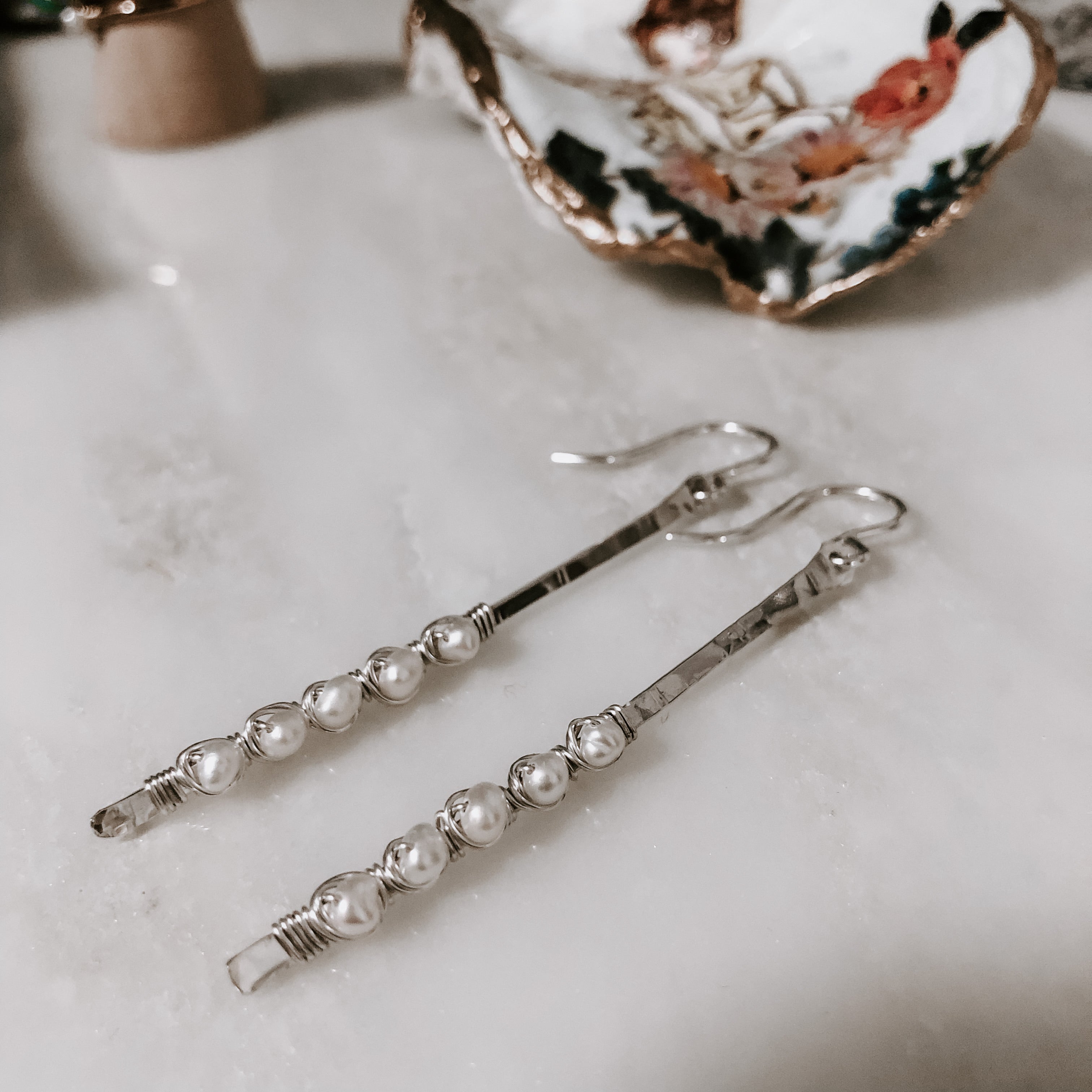 Sticks and Stones - Pearl Stick Earrings