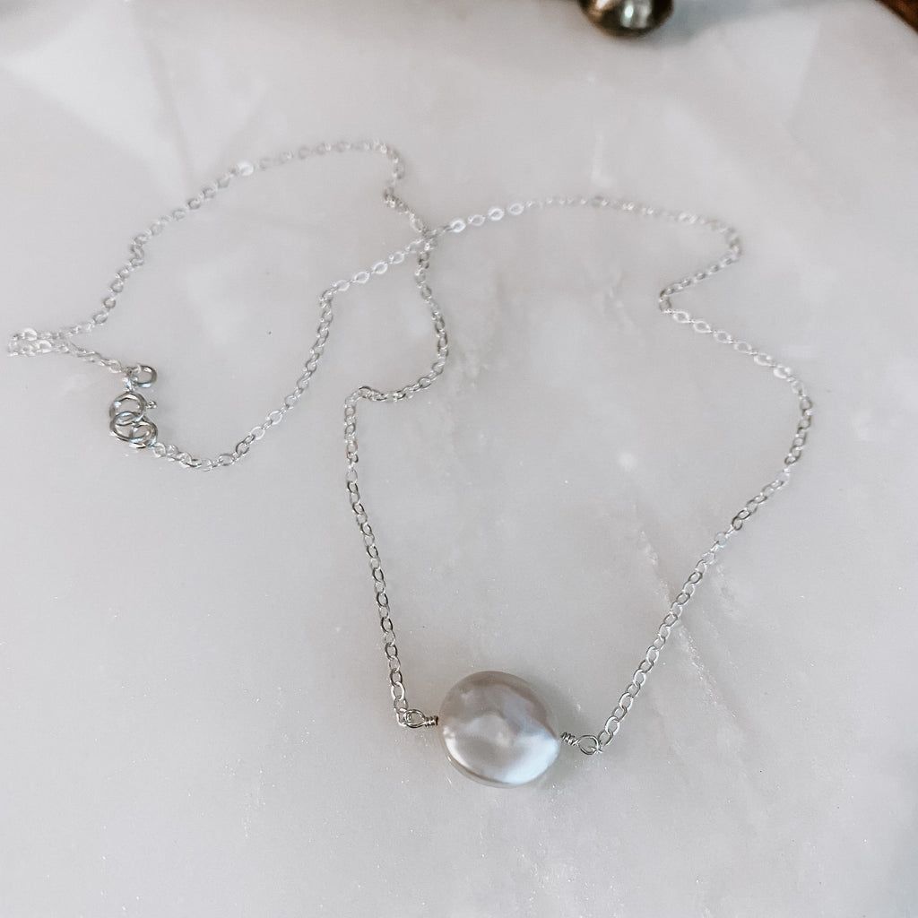 Freshwater Pearl Coin Necklace