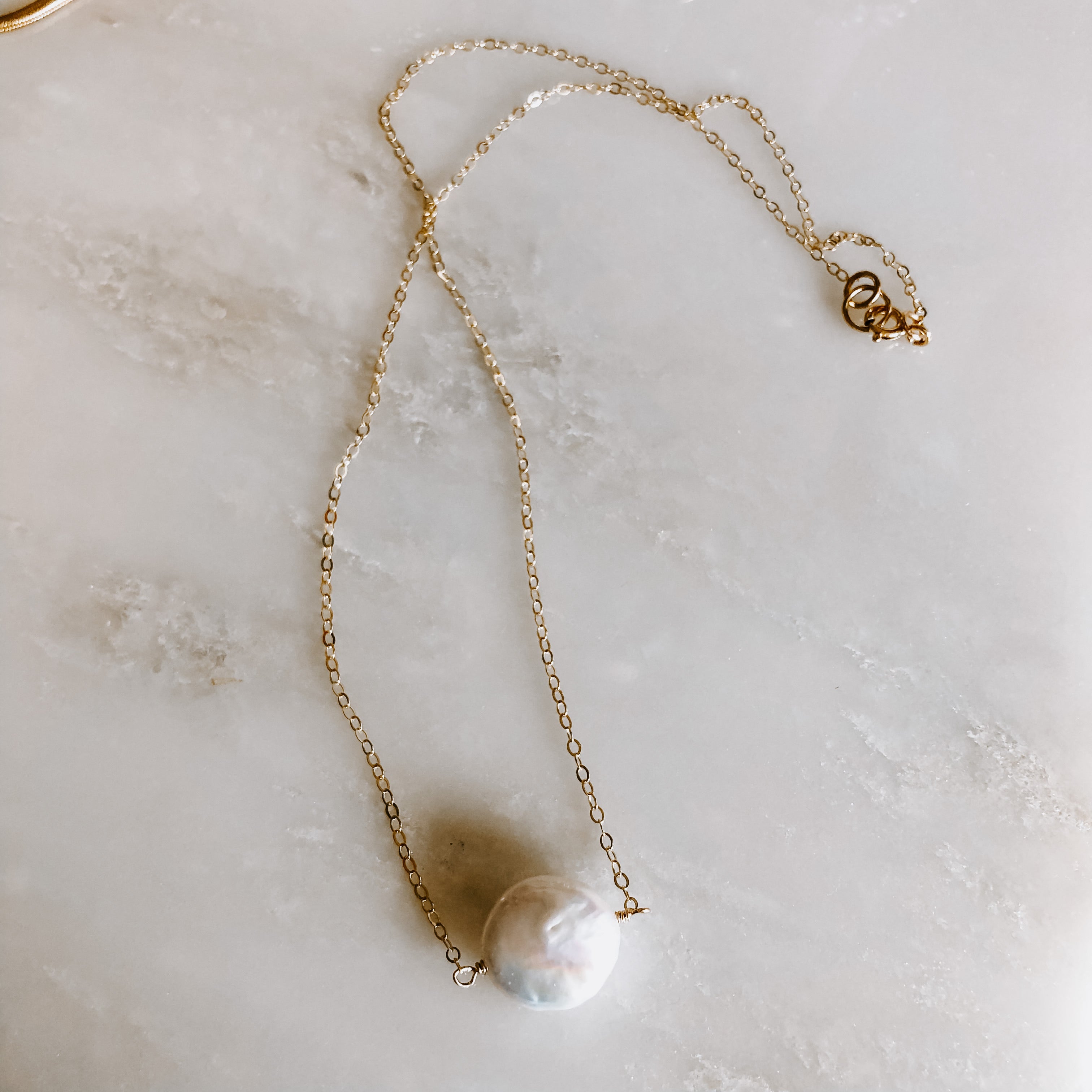 Freshwater Pearl Coin Necklace