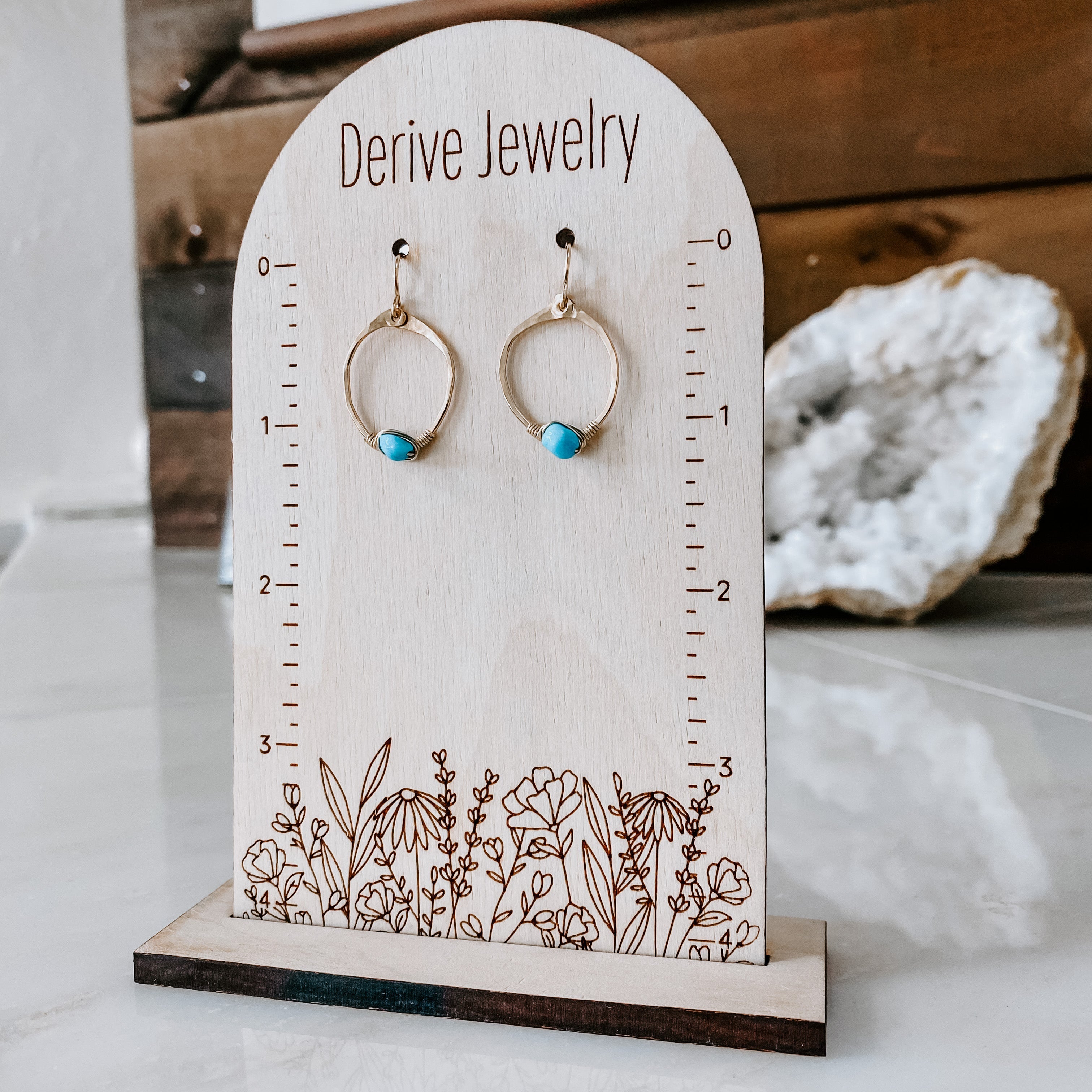 Blue Ithaca Turquoise Mini Organic Hoop Earrings