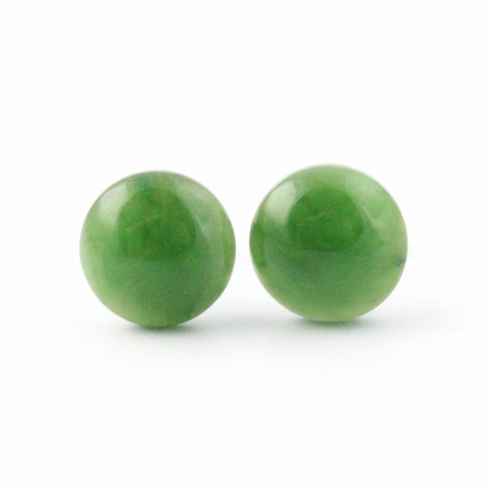 Jade Flat Stud Earrings, (Multiple sizes)