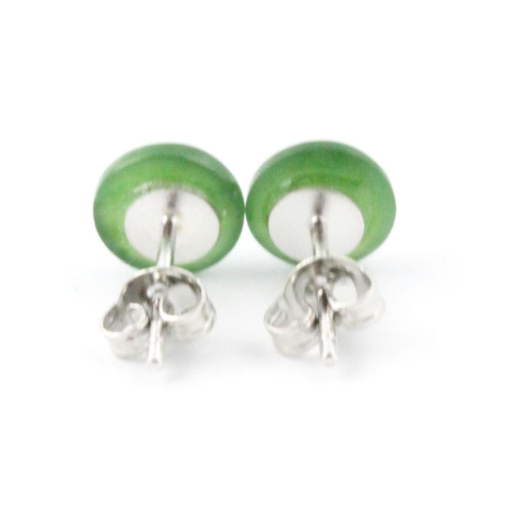 Jade Flat Stud Earrings, (Multiple sizes)