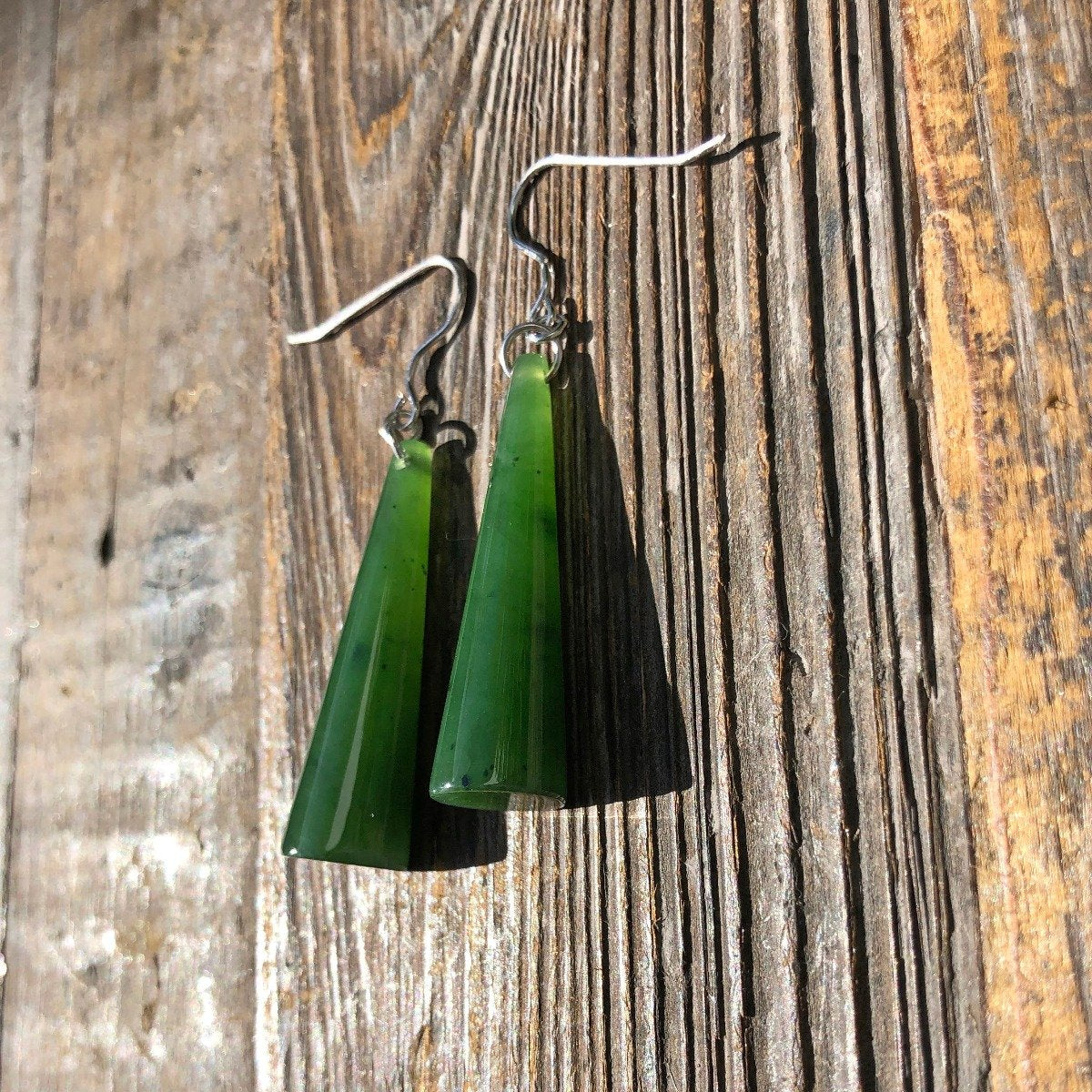 Solid Jade Cone Earrings, 2406