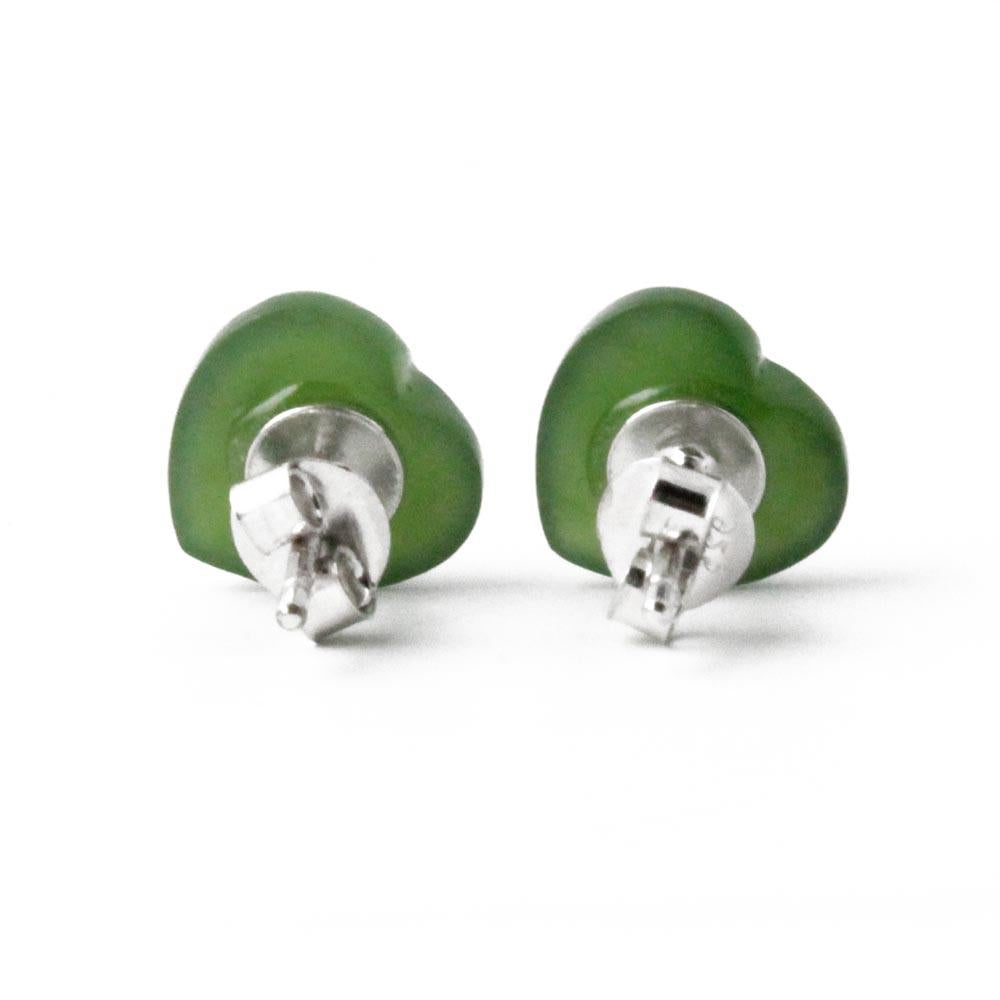 Jade Heart Stud Earrings, 0575