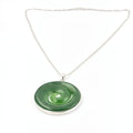 Jade Koru and Sterling Silver Pendant, 32.5mm