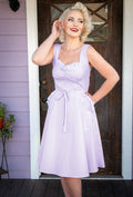 Sadie Dress- Lavender Gingham w/ Eyelet Trim