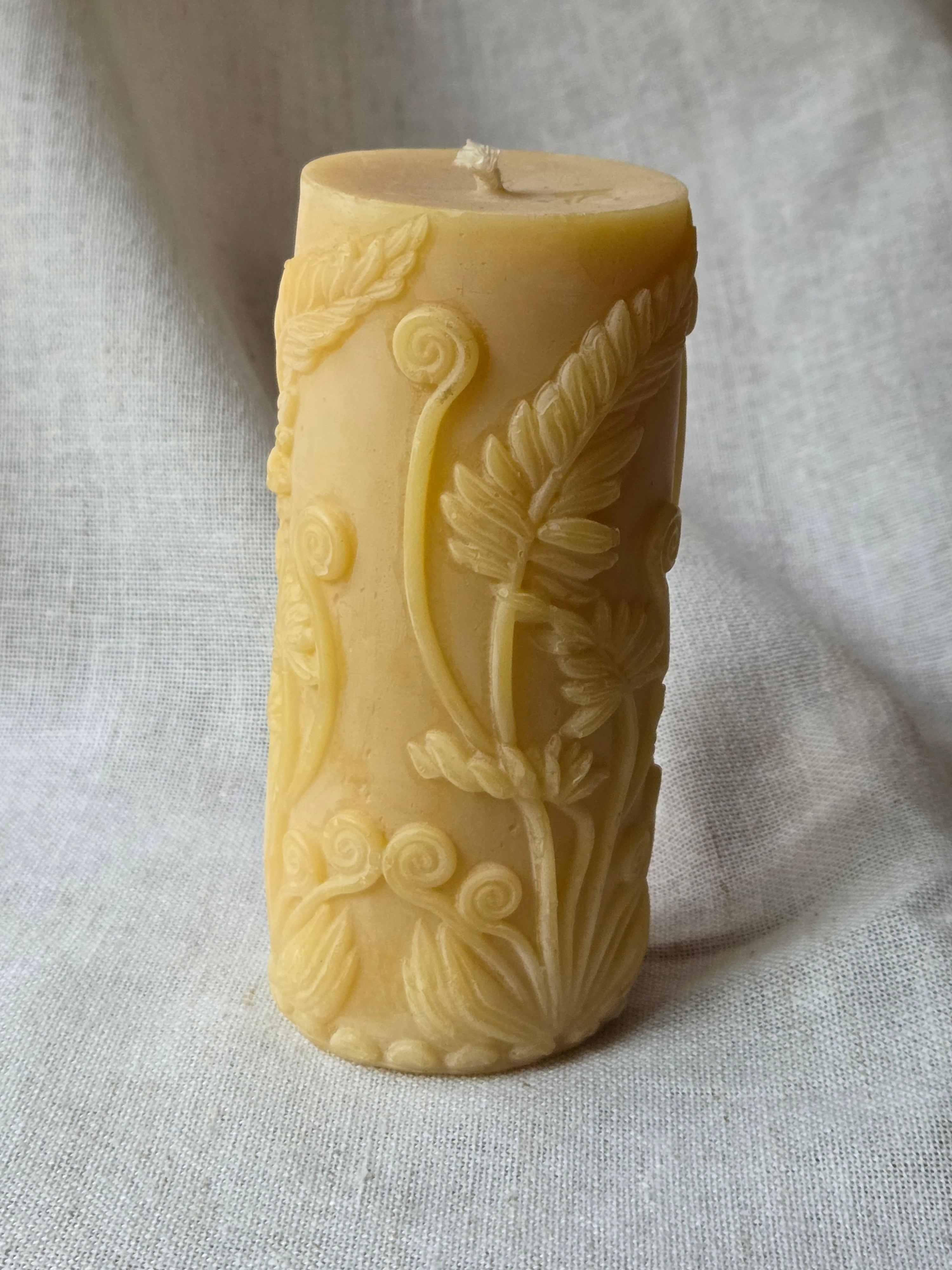 Fern Pillar - Small | Beeswax Candle