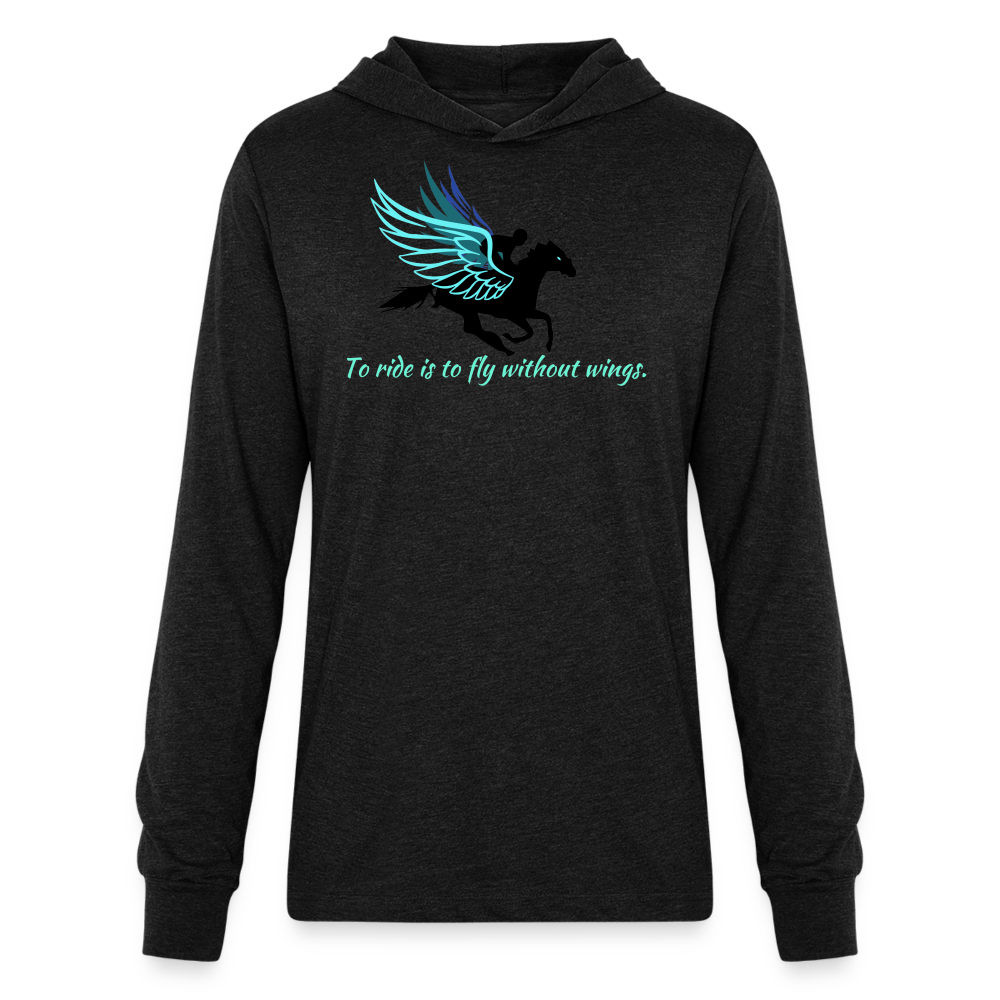 Flying Long Sleeve Hoodie Shirt - heather black