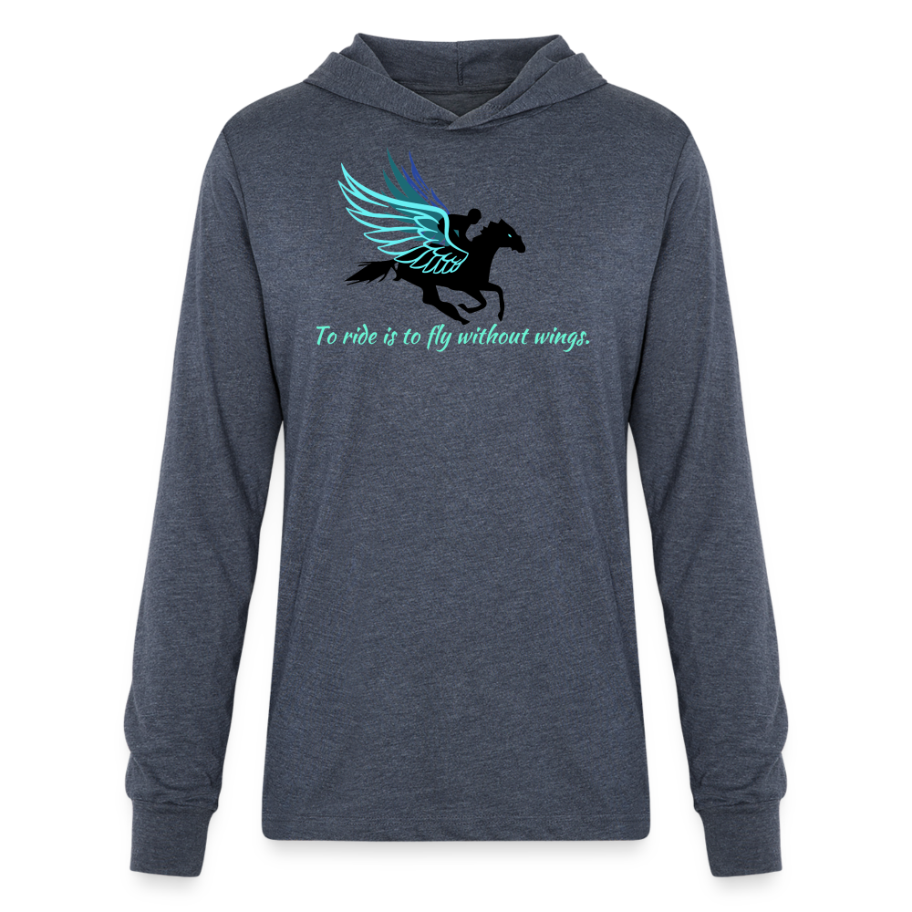 Flying Long Sleeve Hoodie Shirt - heather navy