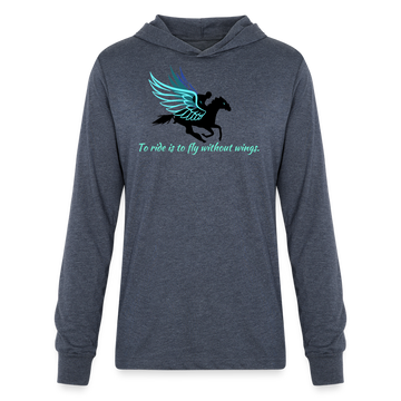 Flying Long Sleeve Hoodie Shirt - heather navy