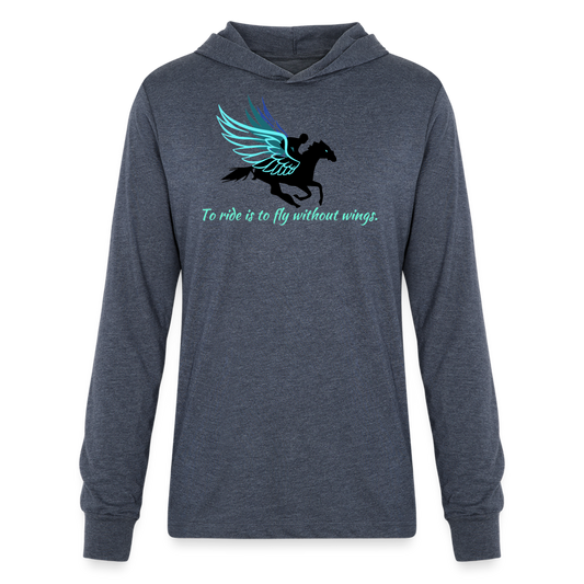 Flying Long Sleeve Hoodie Shirt - heather navy