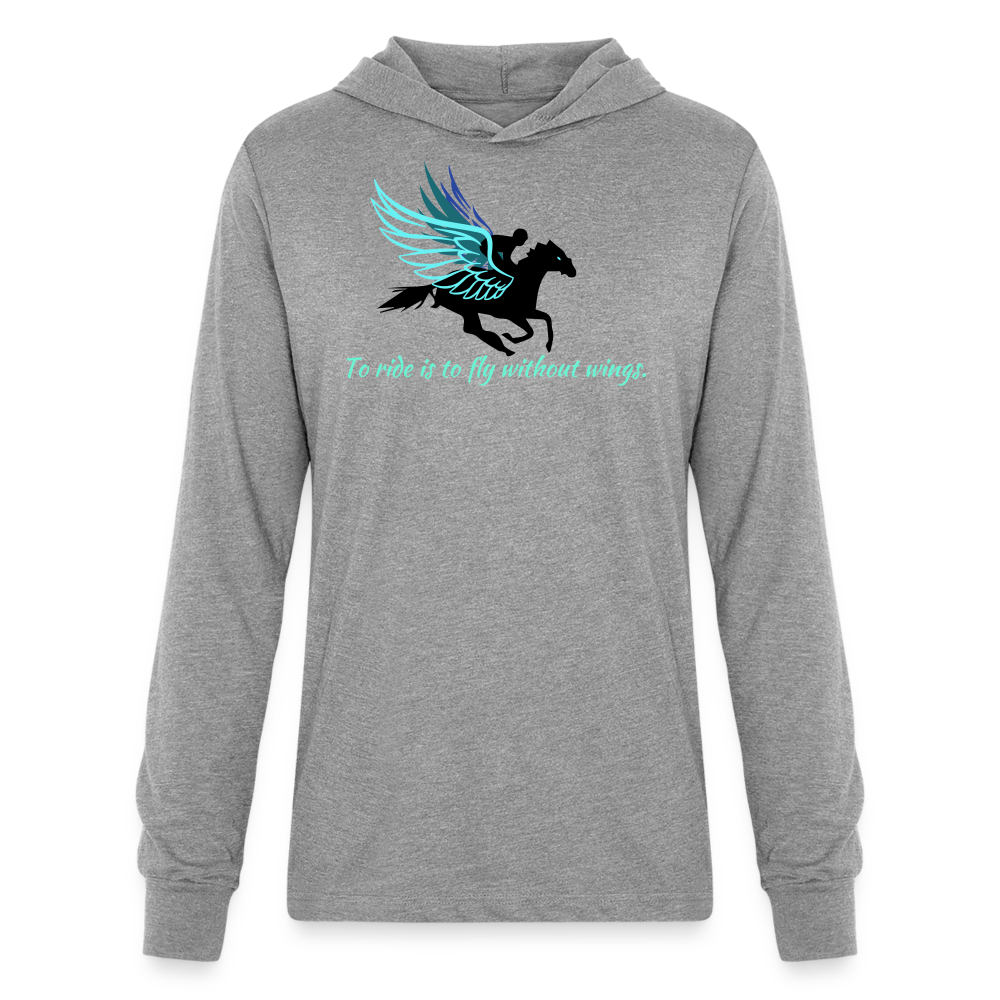 Flying Long Sleeve Hoodie Shirt - heather grey