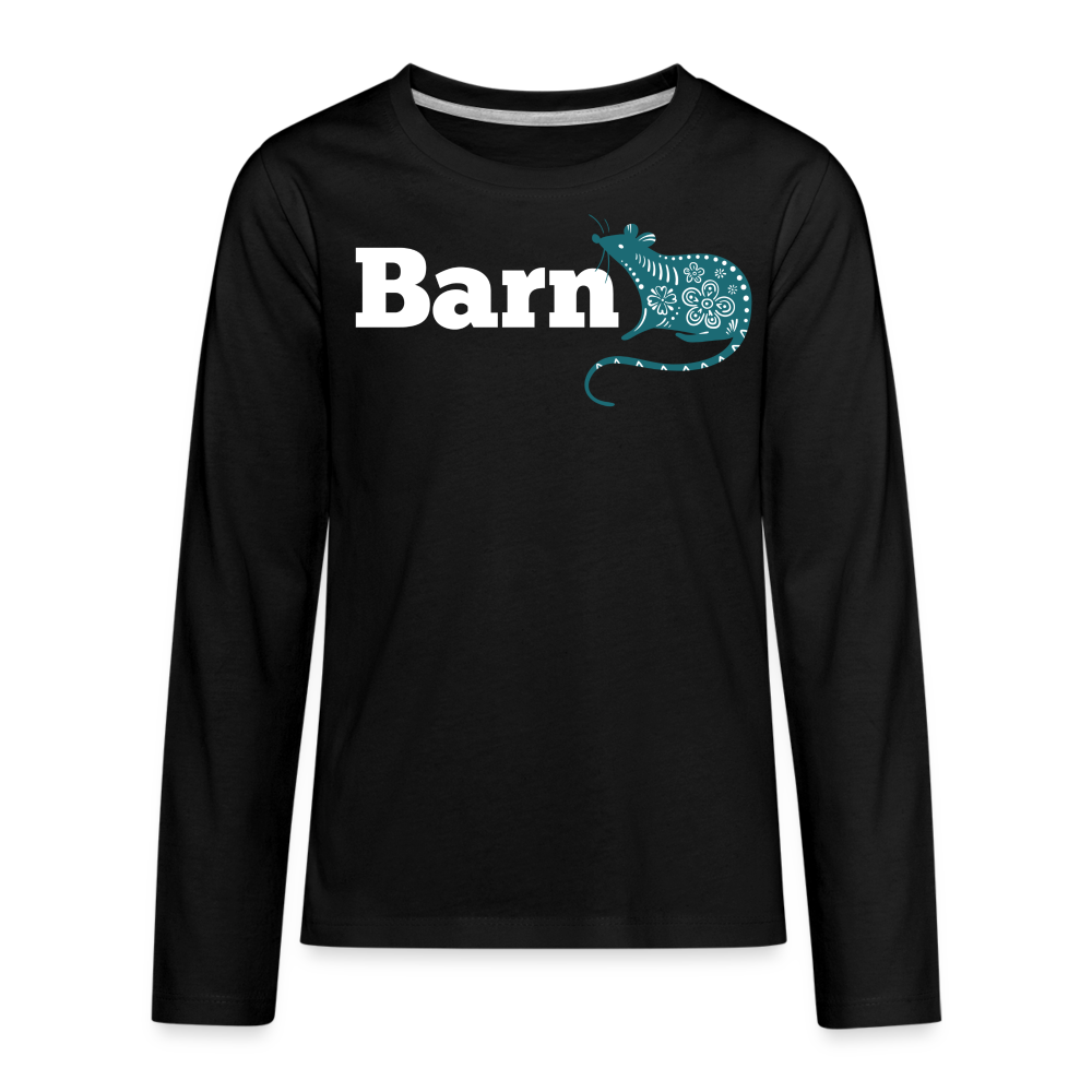 Barn Rat Kids' Premium Long Sleeve T-Shirt - black