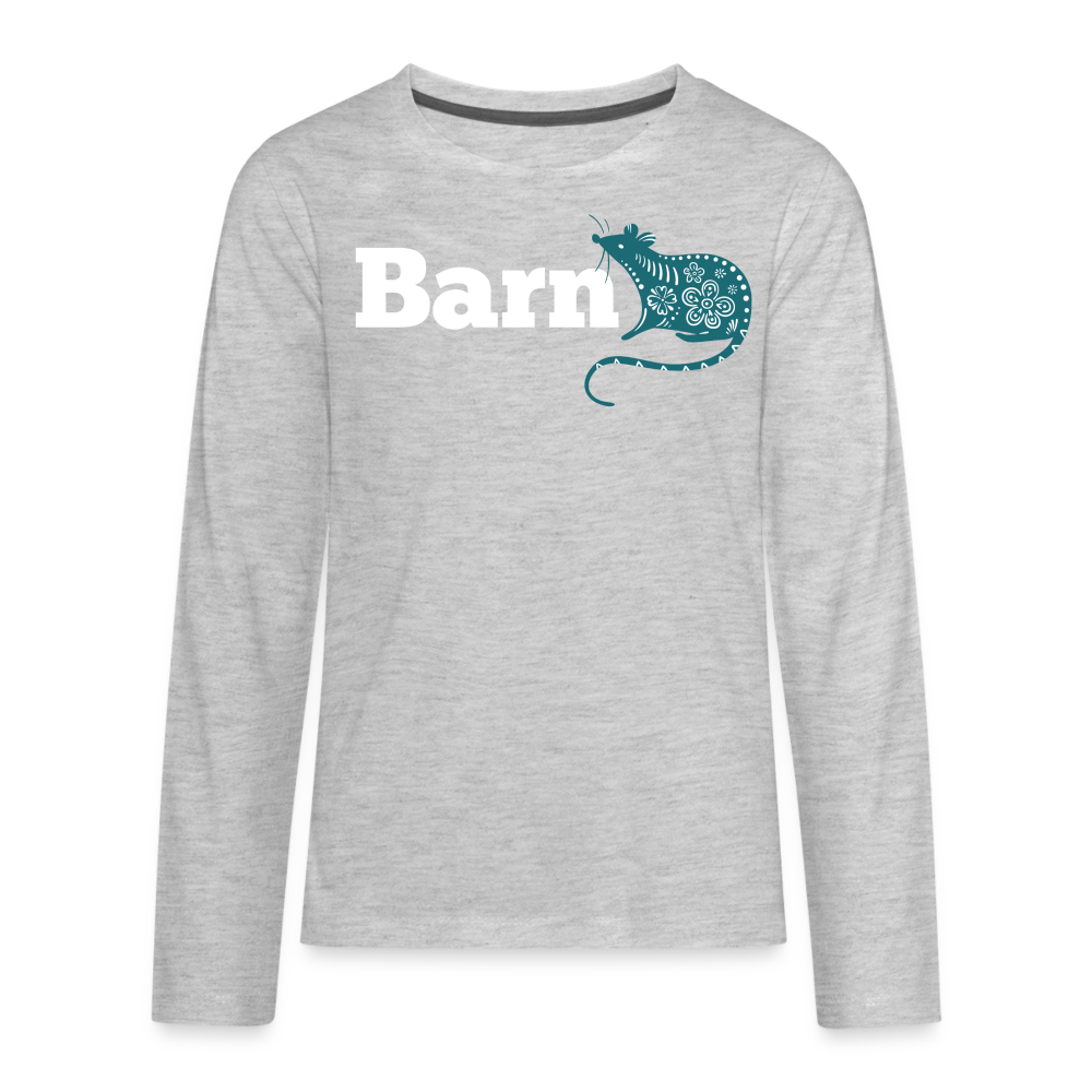 Barn Rat Kids' Premium Long Sleeve T-Shirt - heather gray