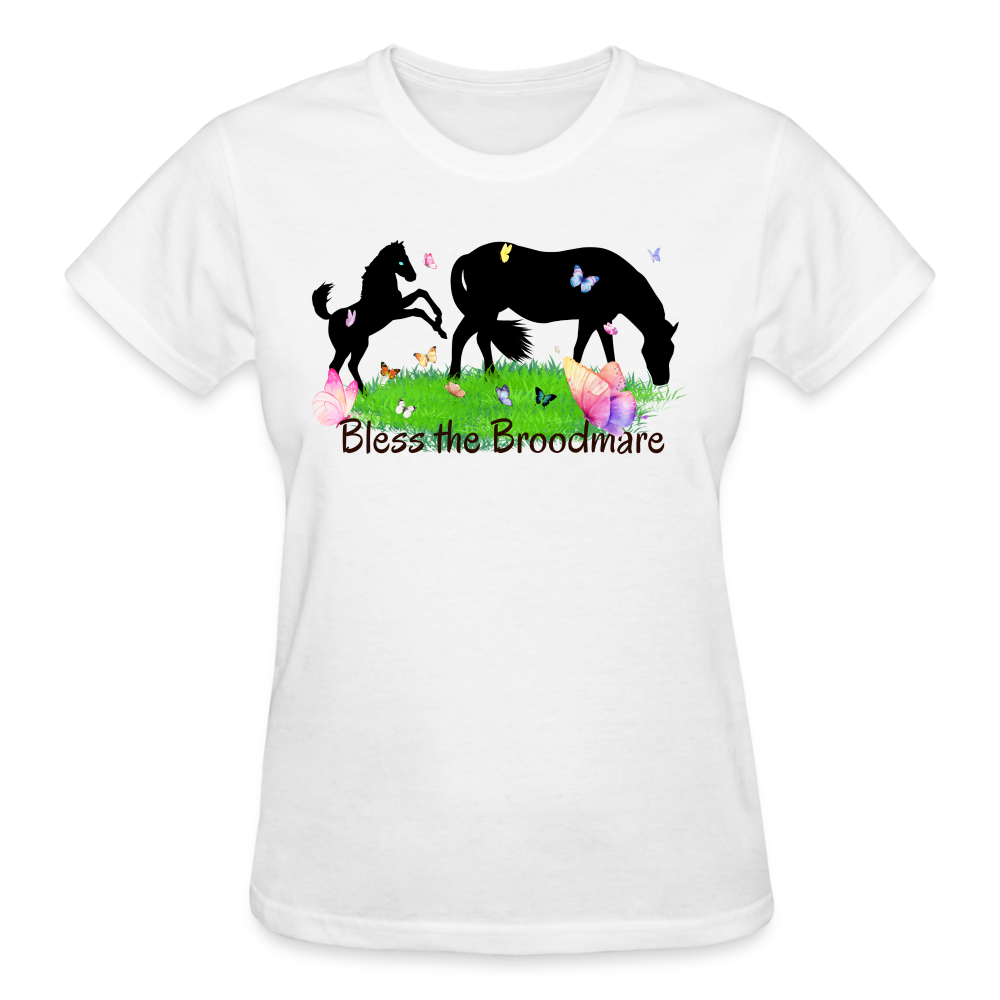 Bless the Broodmare Cotton Tee-Ladies - white