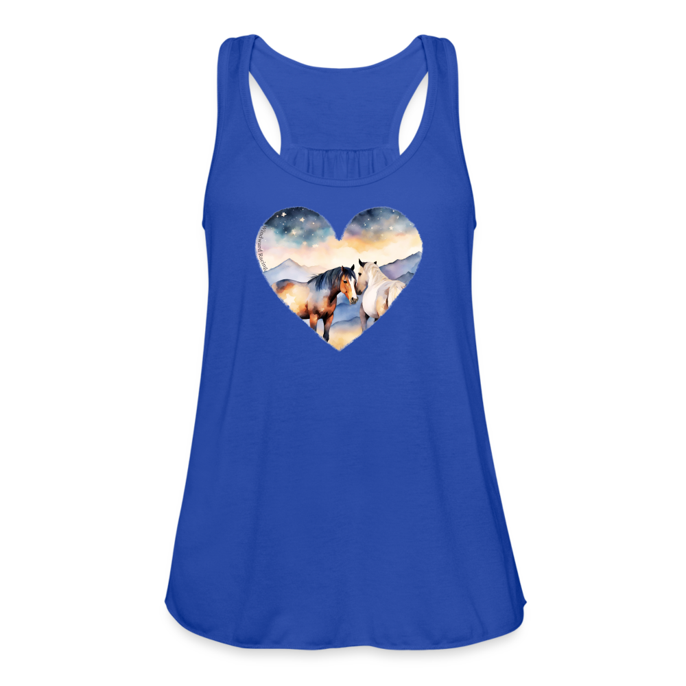 Country Couple Flowy Tank-Women's - royal blue