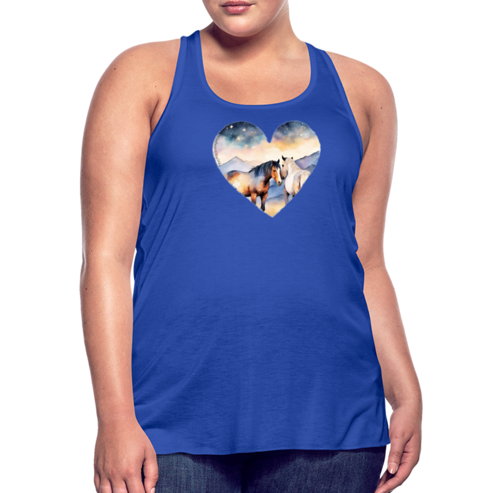 Country Couple Flowy Tank-Women's - royal blue