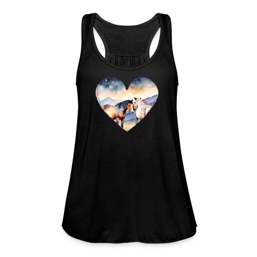 Country Couple Flowy Tank-Women's - black