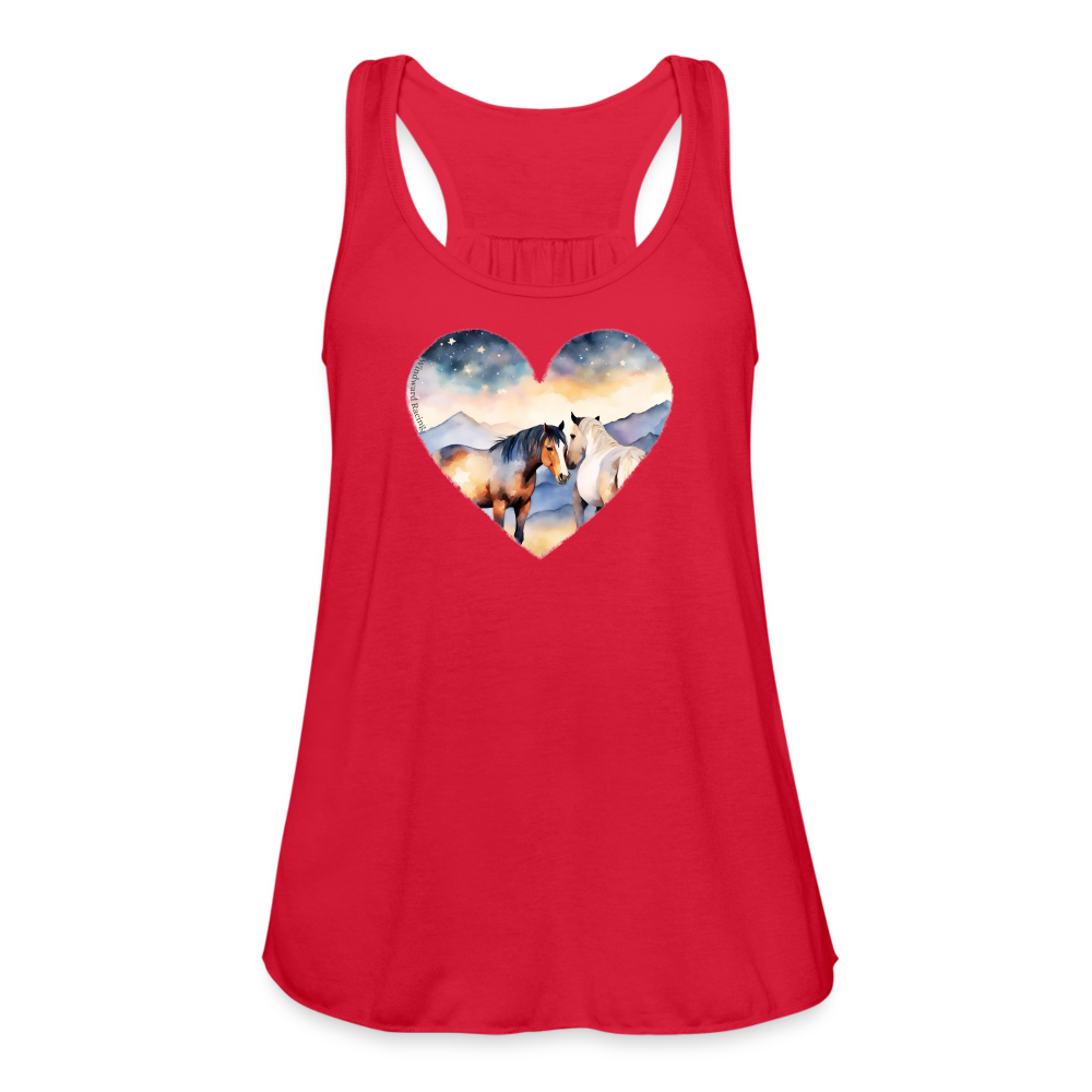 Country Couple Flowy Tank-Women's - red