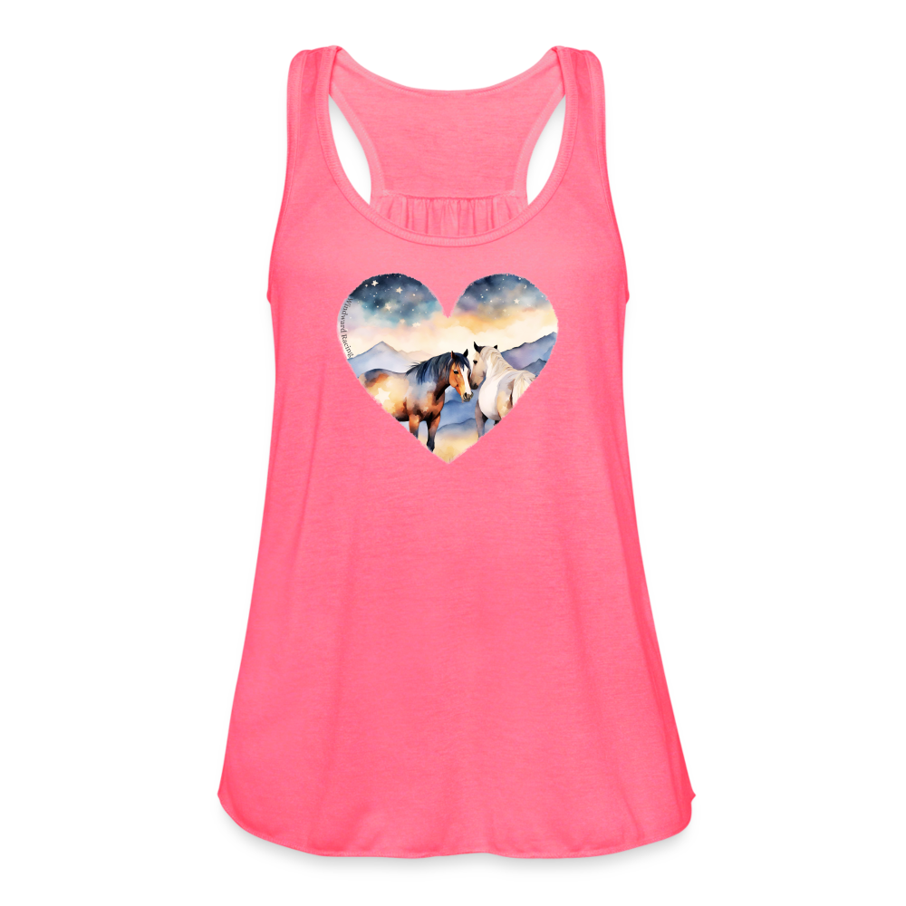 Country Couple Flowy Tank-Women's - neon pink