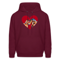 Heart Hoodie - burgundy